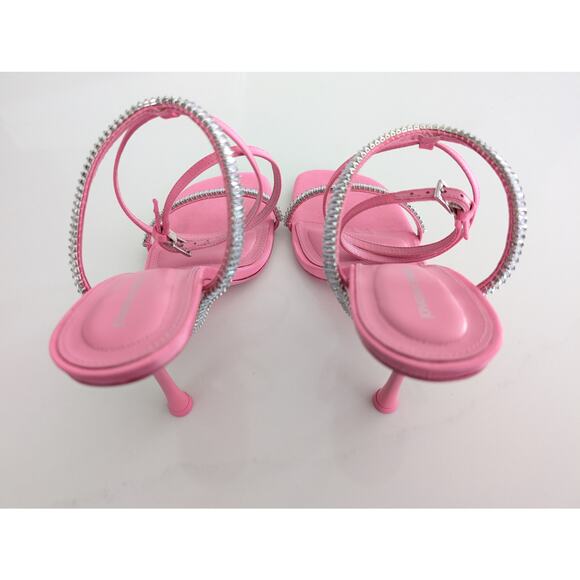 Authentic Jonathan Simkhai Pink Luxon Crystal Harness Sandals Sz 8.5 Party Heels - Picture 6 of 11